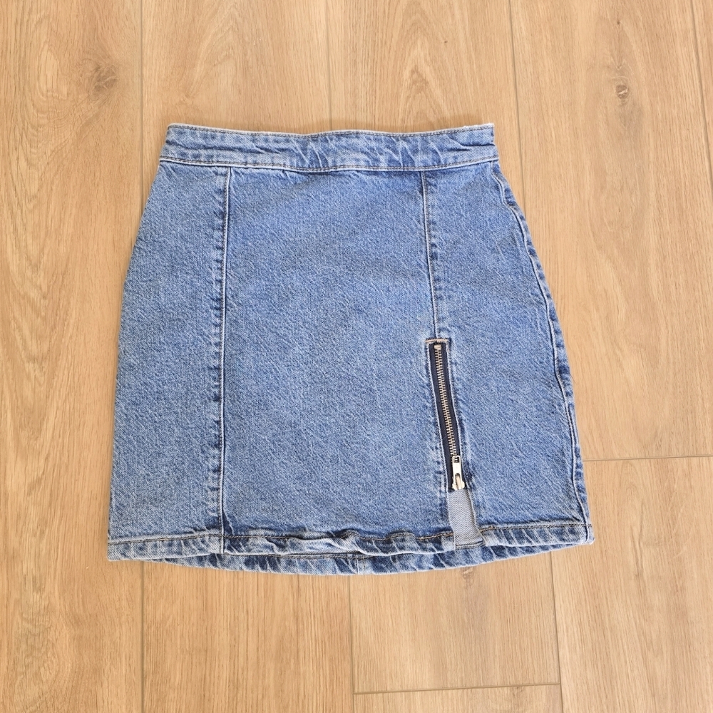 We The Free Denim Mini Skirt with Zipper Detail Size 0